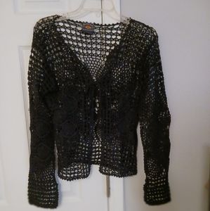 Ladies crochet sweater. Tie front